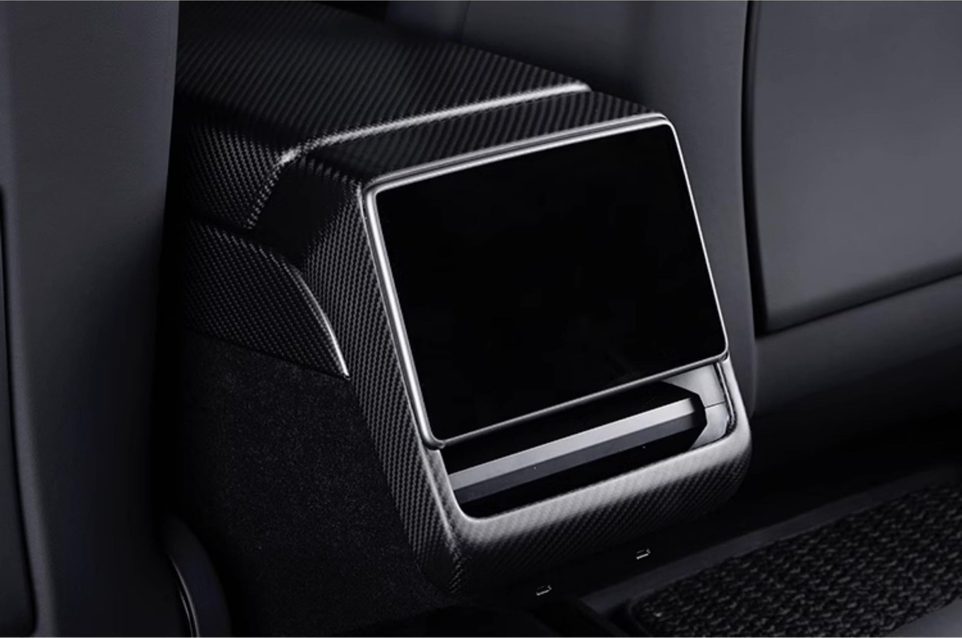 Real Dry Carbon Fiber Rear Screen Trim Frame Overlay for Model 3 Highland & New Model Y - Tesery Official Store