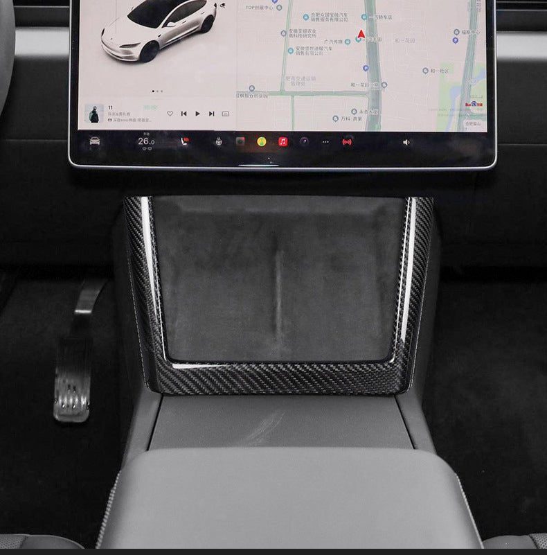 Real Dry Carbon Fiber Wireless Charging Frame for New Model Y & Model 3 Highland - Tesery Official Store