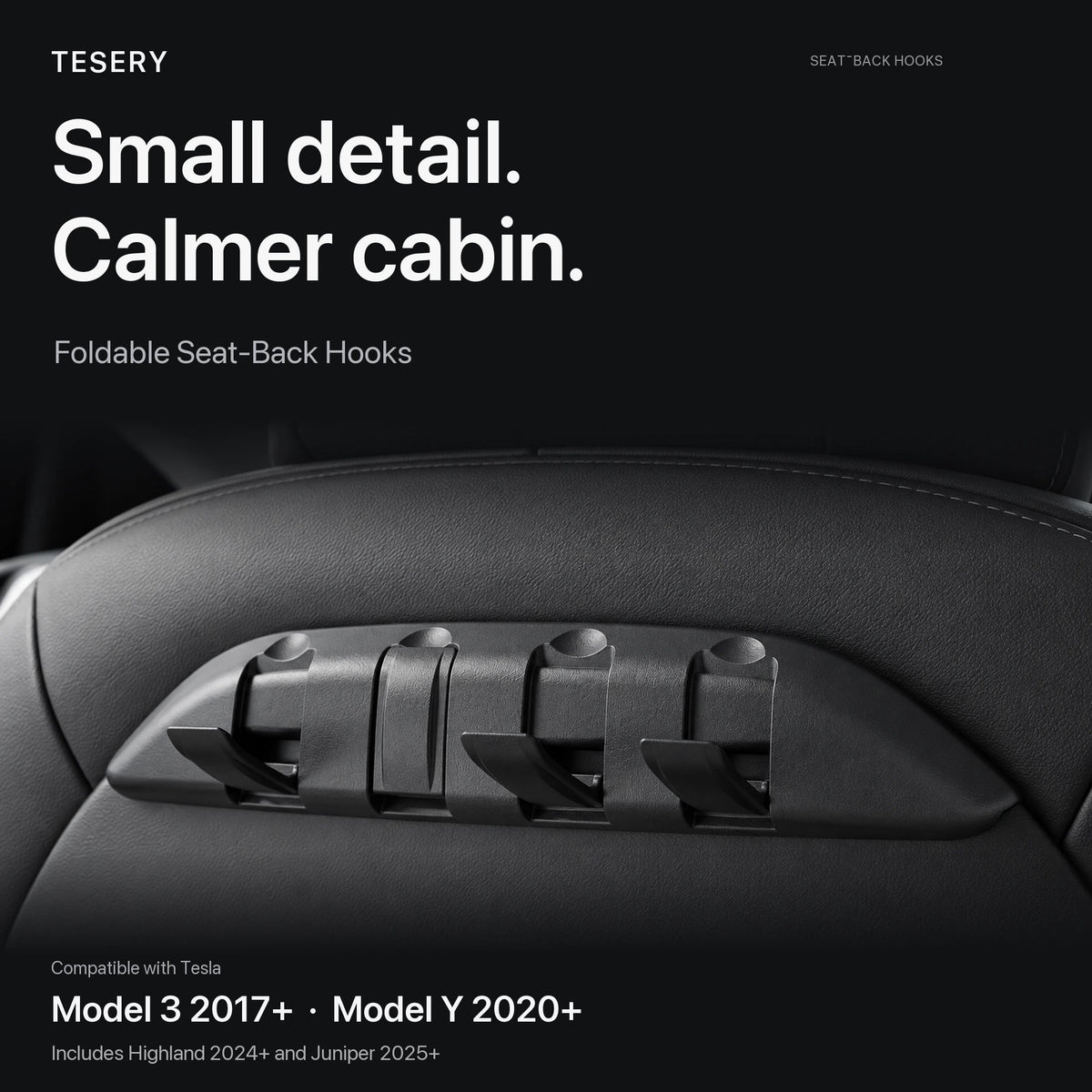 Rear Seat Back Hooks & Organizer for Tesla Model 3/Y | TESERY - Tesery Official Store