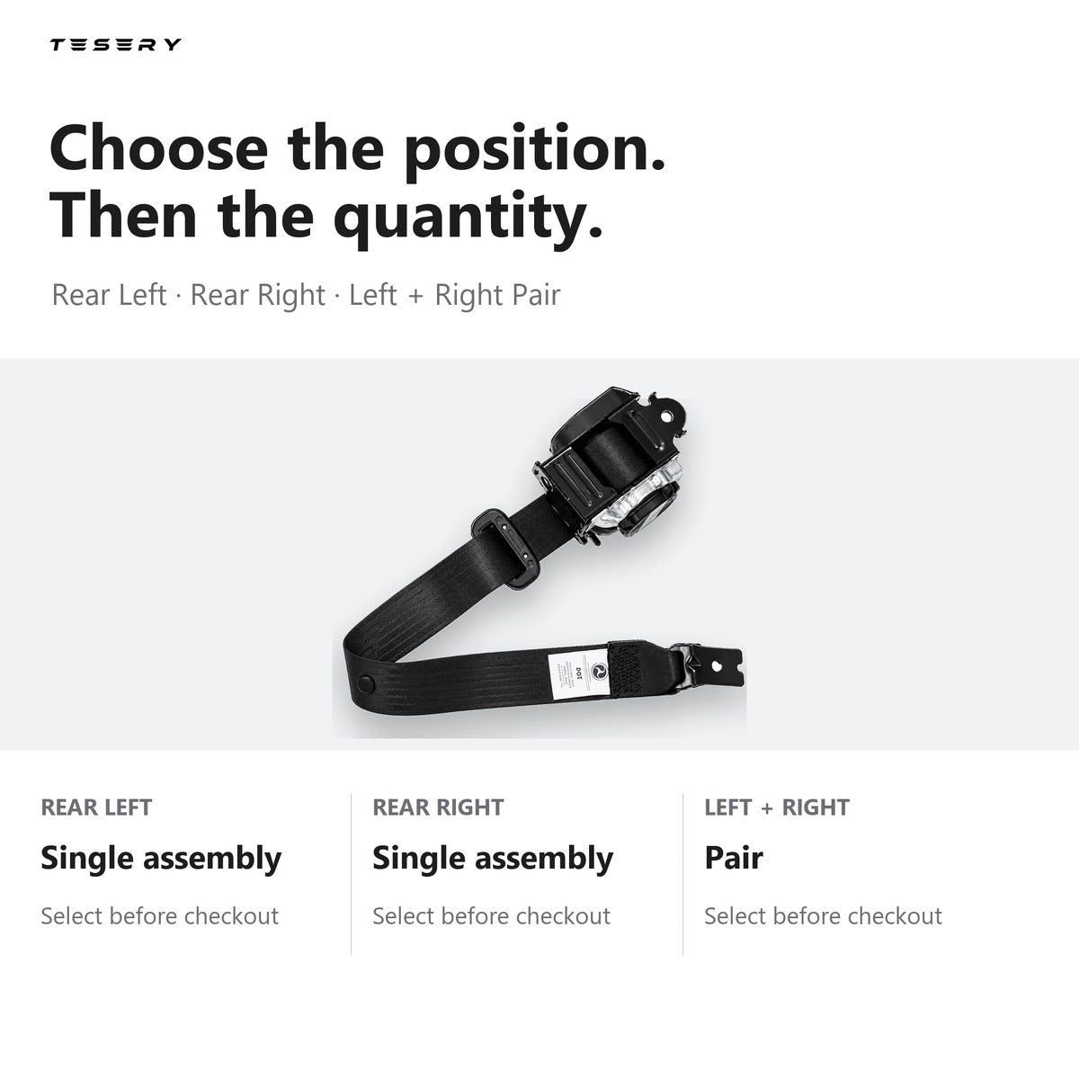 Rear Seat Belt Assembly for Model Y (1616501-C1-A) - Tesery Official Store