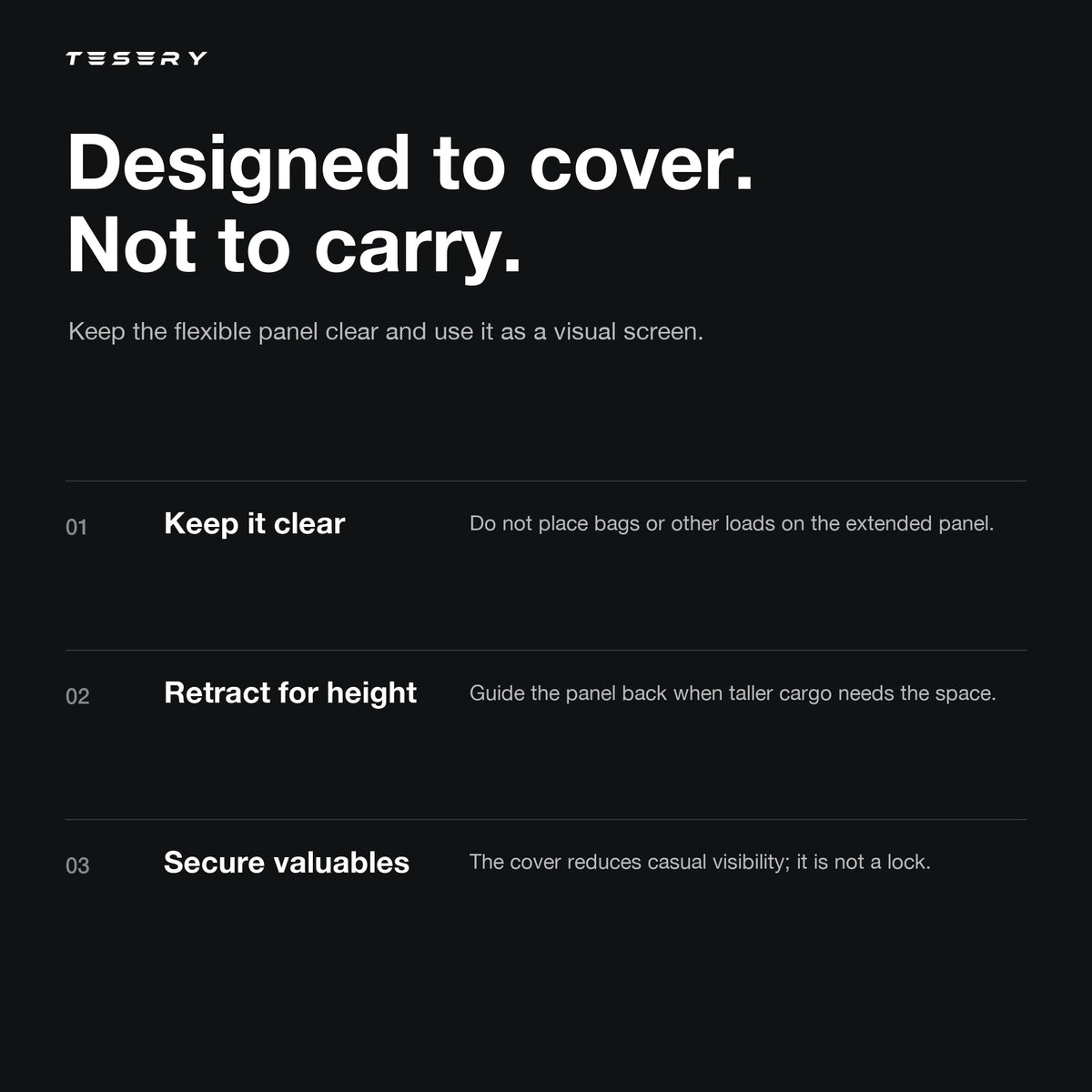 Retractable Cargo Cover for Model Y Juniper - Tesery Official Store