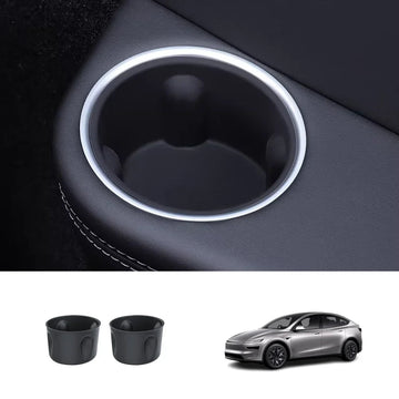 Silicone Third-Row Armrest Cupholder Liner for Model YL 2026+ | Anti-Slip - Tesery Official Store