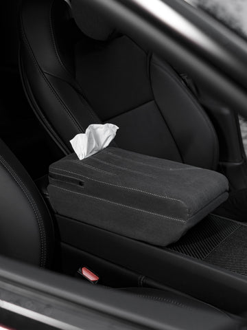 Suede Armrest Cover with Raised Pad & Tissue Box for Model Y Juniper & Model 3 Highland - Tesery Official Store