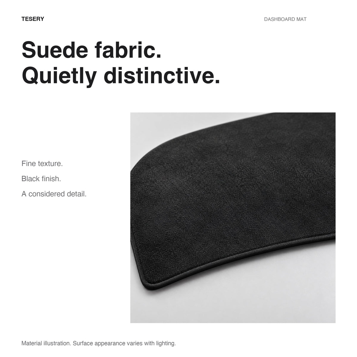 Suede-Fabric Dashboard Mat for Tesla Model 3 Highland, Model Y Juniper & YL - Tesery Official Store