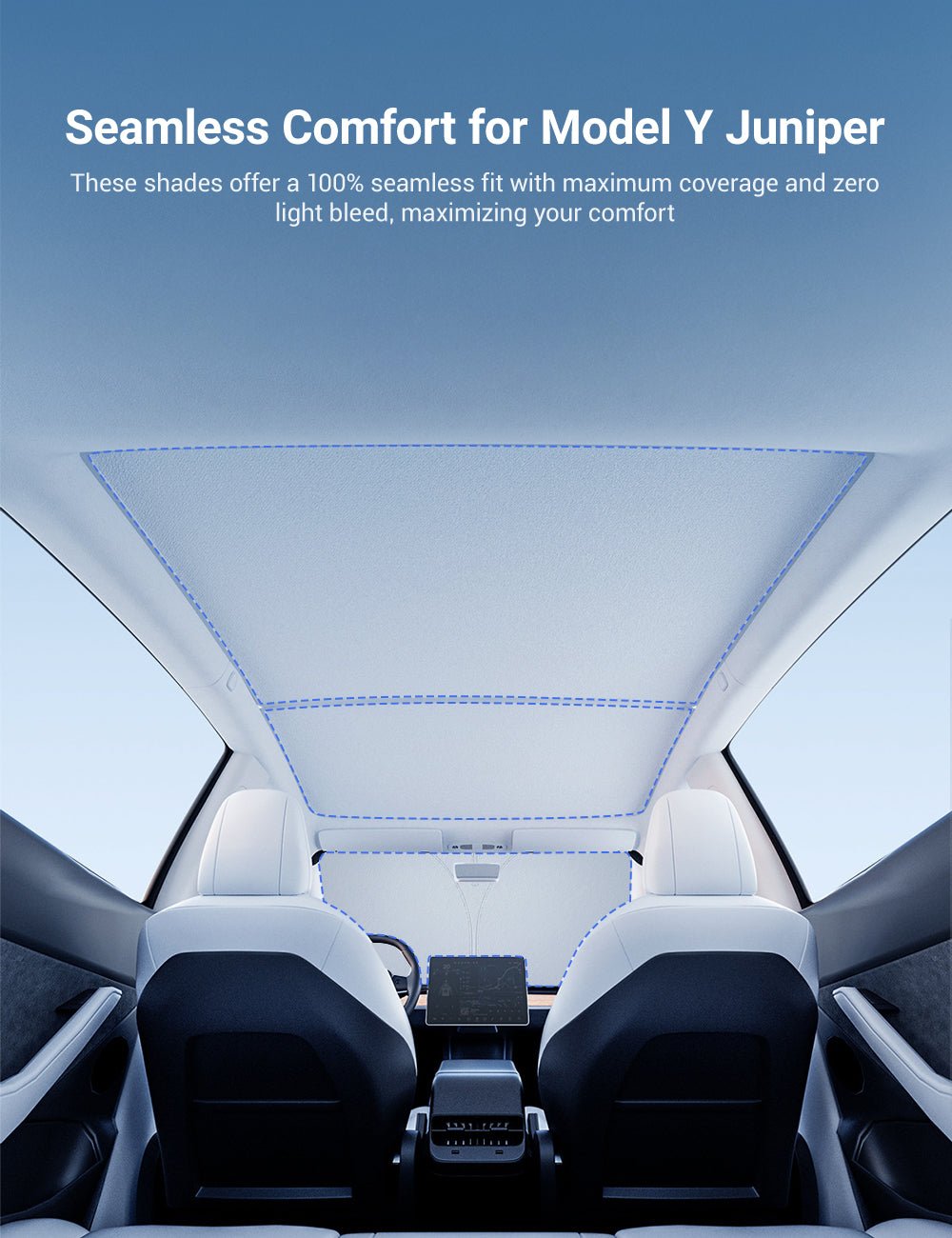Summer Comfort Pack: Roof & Windshield Shades for Model Y - Tesery Official Store