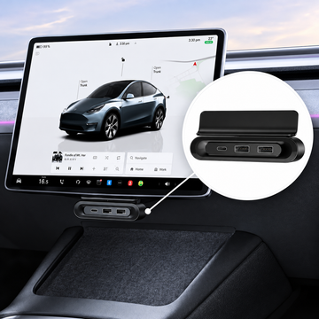 Tesery Tesla Model Y Juniper / Model YL / Model 3 Highland용 숨김형 접이식 스크린 하단 USB 허브