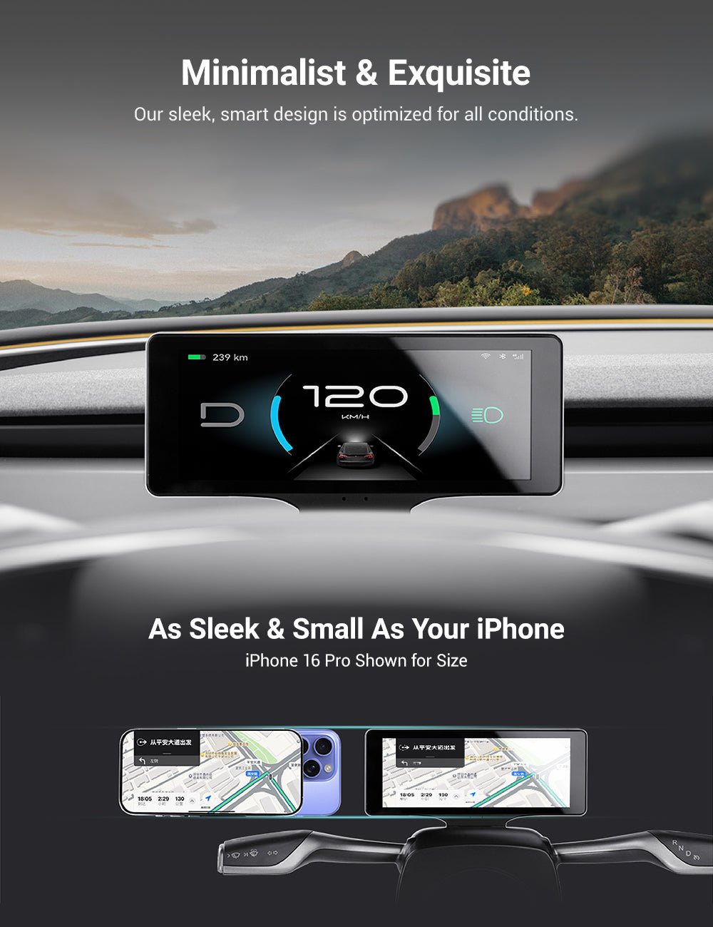 TESERY 7 Inch Gear Shift Touch Screen Dashboard Display for Tesla Model 3 Highland - Tesery Official Store