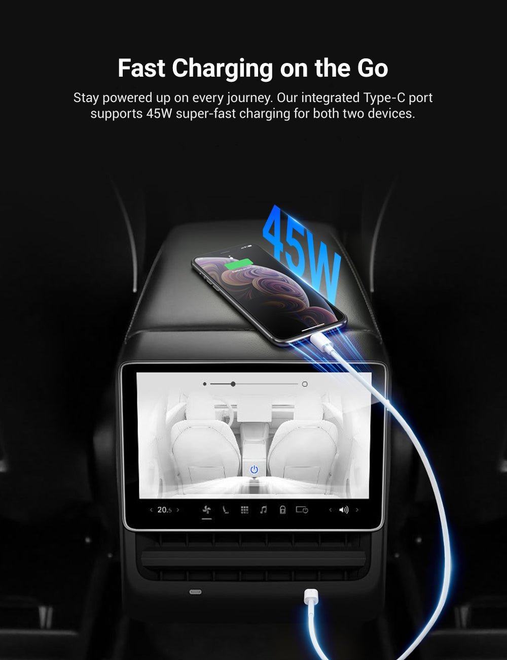 TESERY 8 Inch 4G Android Rear Entertainment Screen Display for Tesla Model Y / 3 - Tesery Official Store