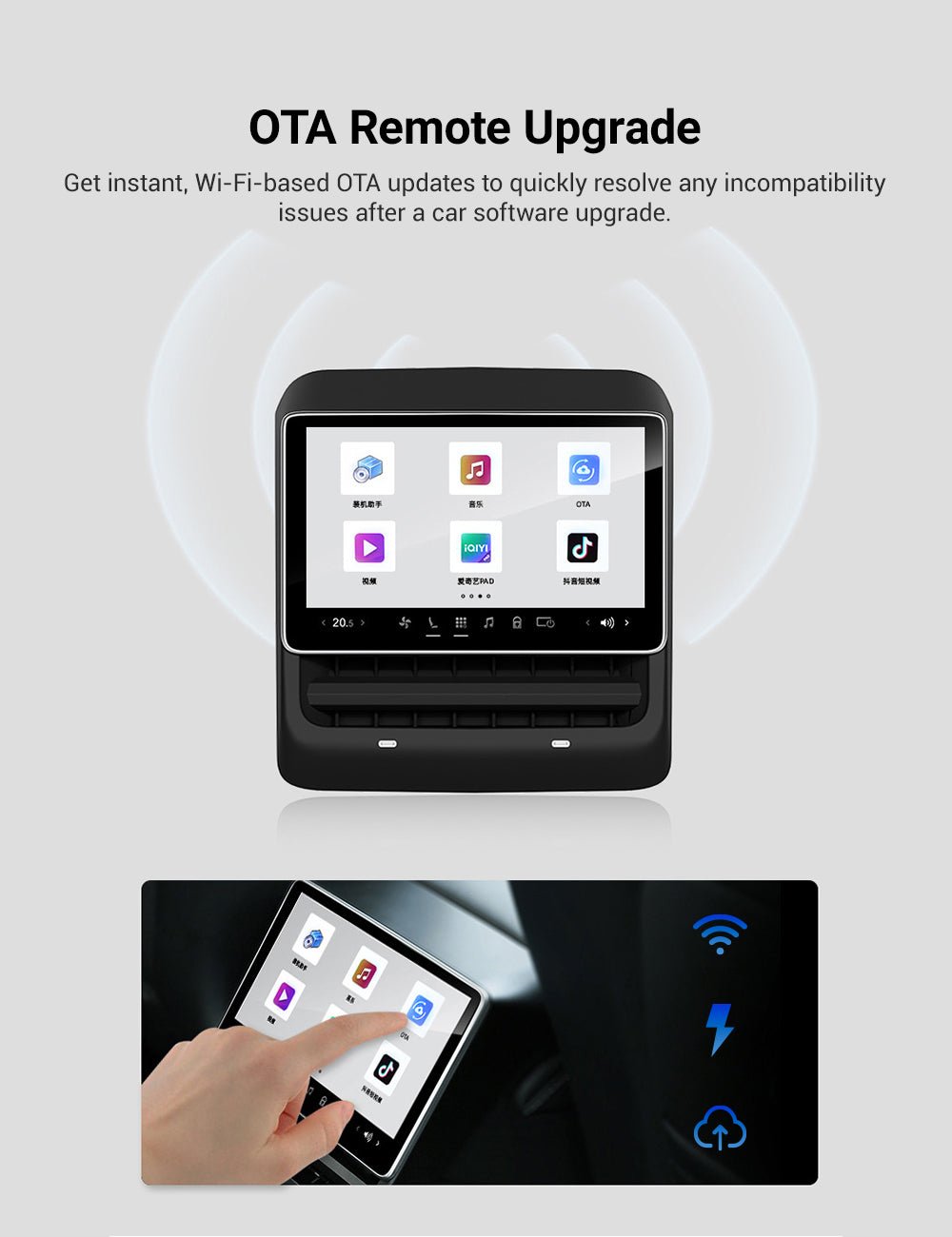 TESERY 8 Inch 4G Android Rear Entertainment Screen Display for Tesla Model Y / 3 - Tesery Official Store