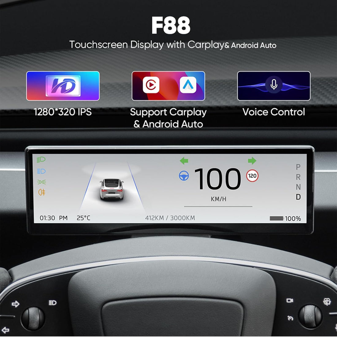 8.8 Inch Touch Screen Instrument Cluster Dashboard Display for Model 3 / Y - Tesery Official Store