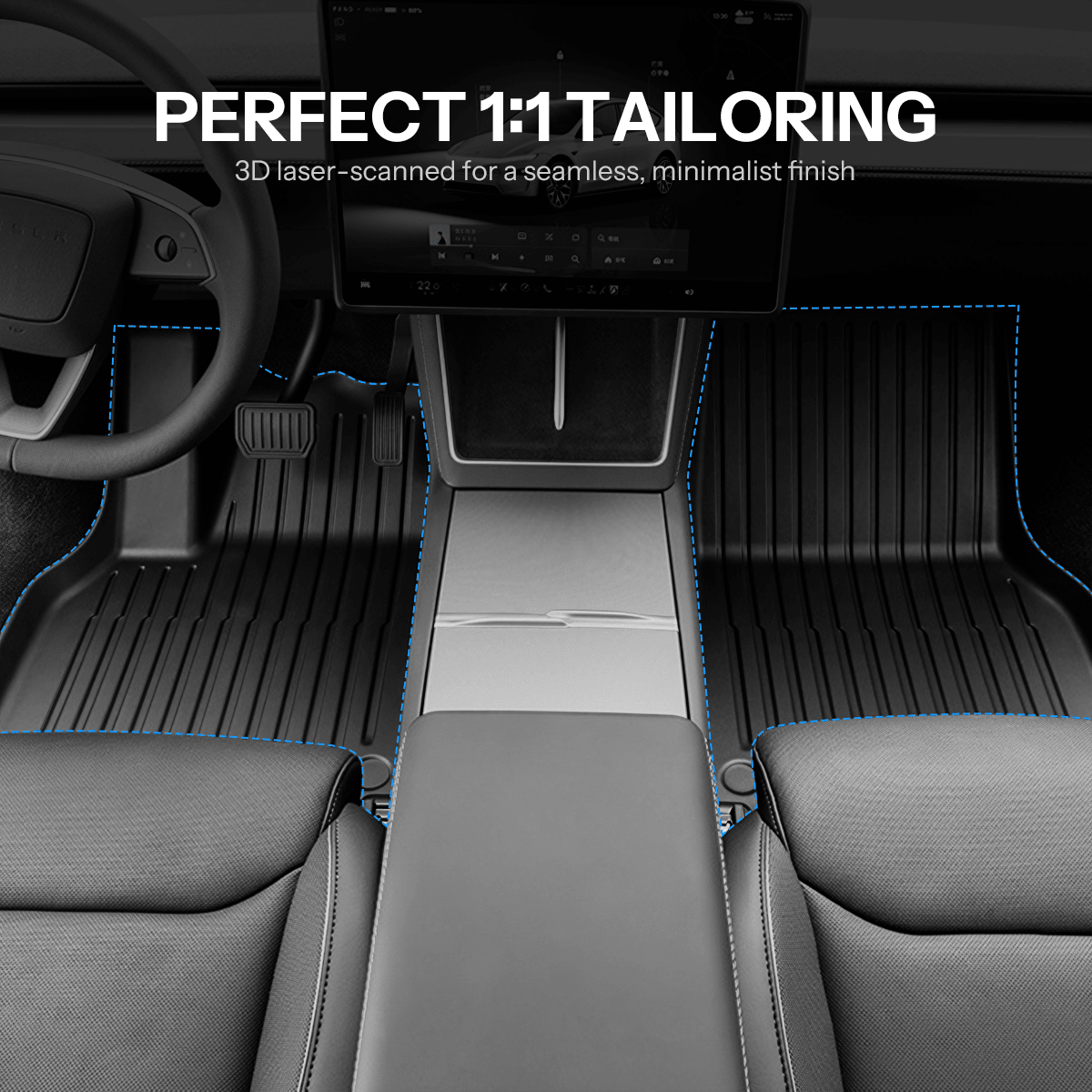 TESERY All-Weather TPE Floor Mats for Model YL 6-Seater 2026+ - Tesery Official Store