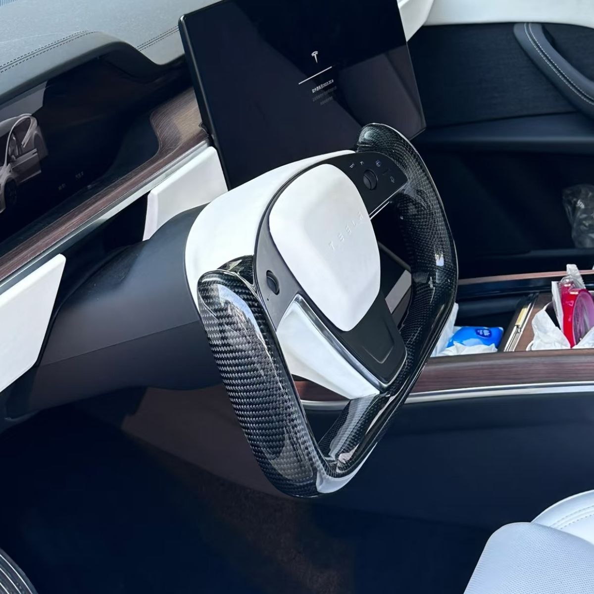 TESERY Carbon Fiber Yoke Plaid Steering Wheel Upgrade for Tesla Model S / X 2021 - 2025 - Tesery Official Store