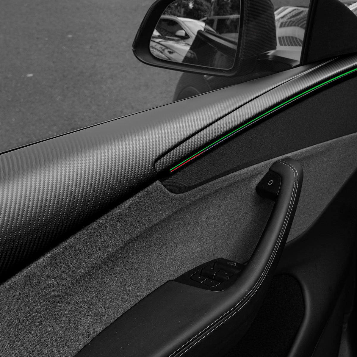 TESERY Dry Carbon Fiber Full Upper Oversized Extended Door Panel Overlays for Model Y Juniper - Tesery Official Store