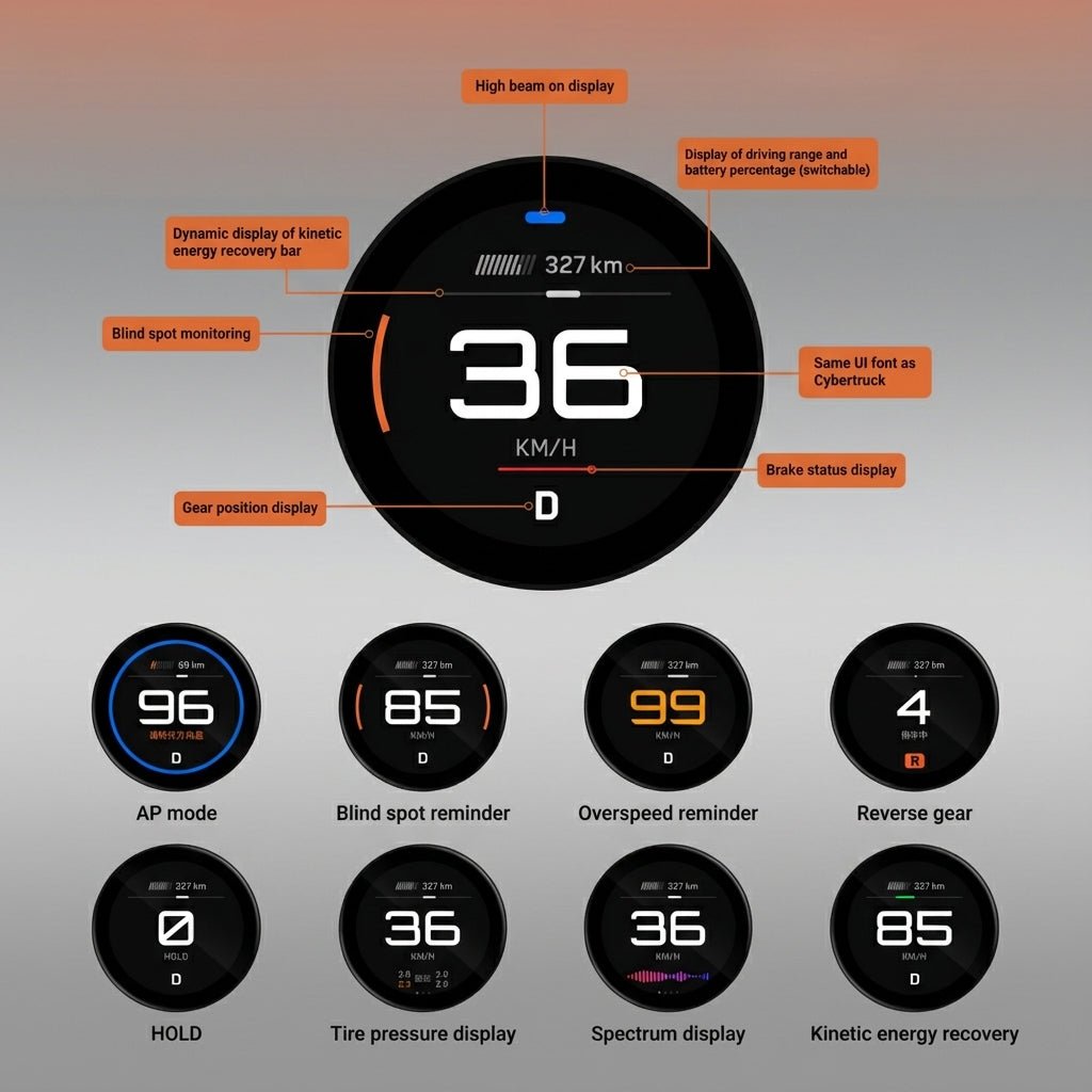 Tesery MagLink HUD - OLED Magnetic Dashboard Display for Model Y Juniper / Model 3 Highland - Tesery Official Store