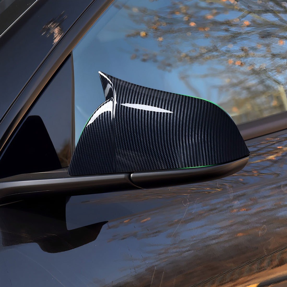 TESERY Mirror Caps for Model S / X ( Sporty Style ) - Dry Carbon Fiber Exterior Mods - Tesery Official Store