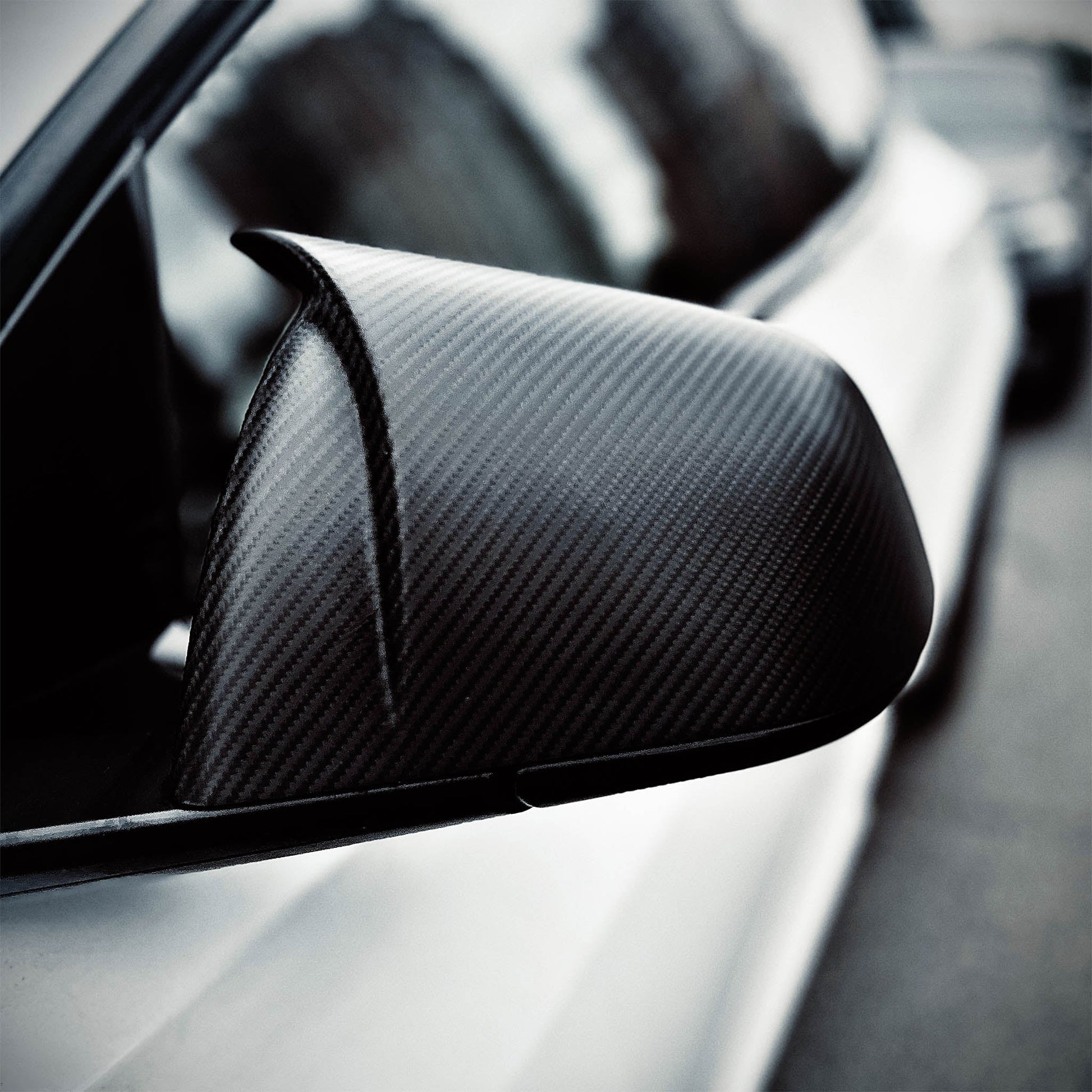 TESERY Mirror Caps for Model S / X ( Sporty Style ) - Dry Carbon Fiber Exterior Mods - Tesery Official Store
