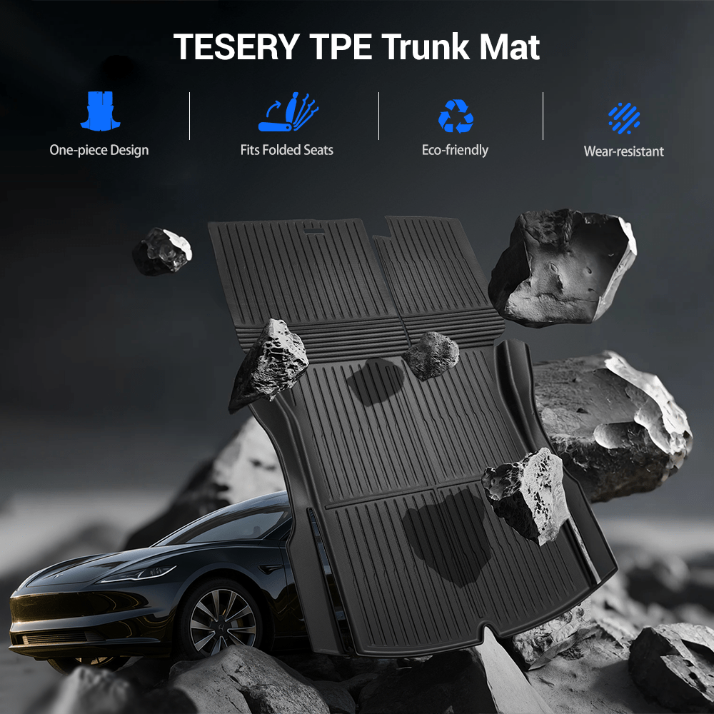 TESERY Trunk Mat With Backrest Mat for Tesla Model 3 Highland - Tesery Official Store