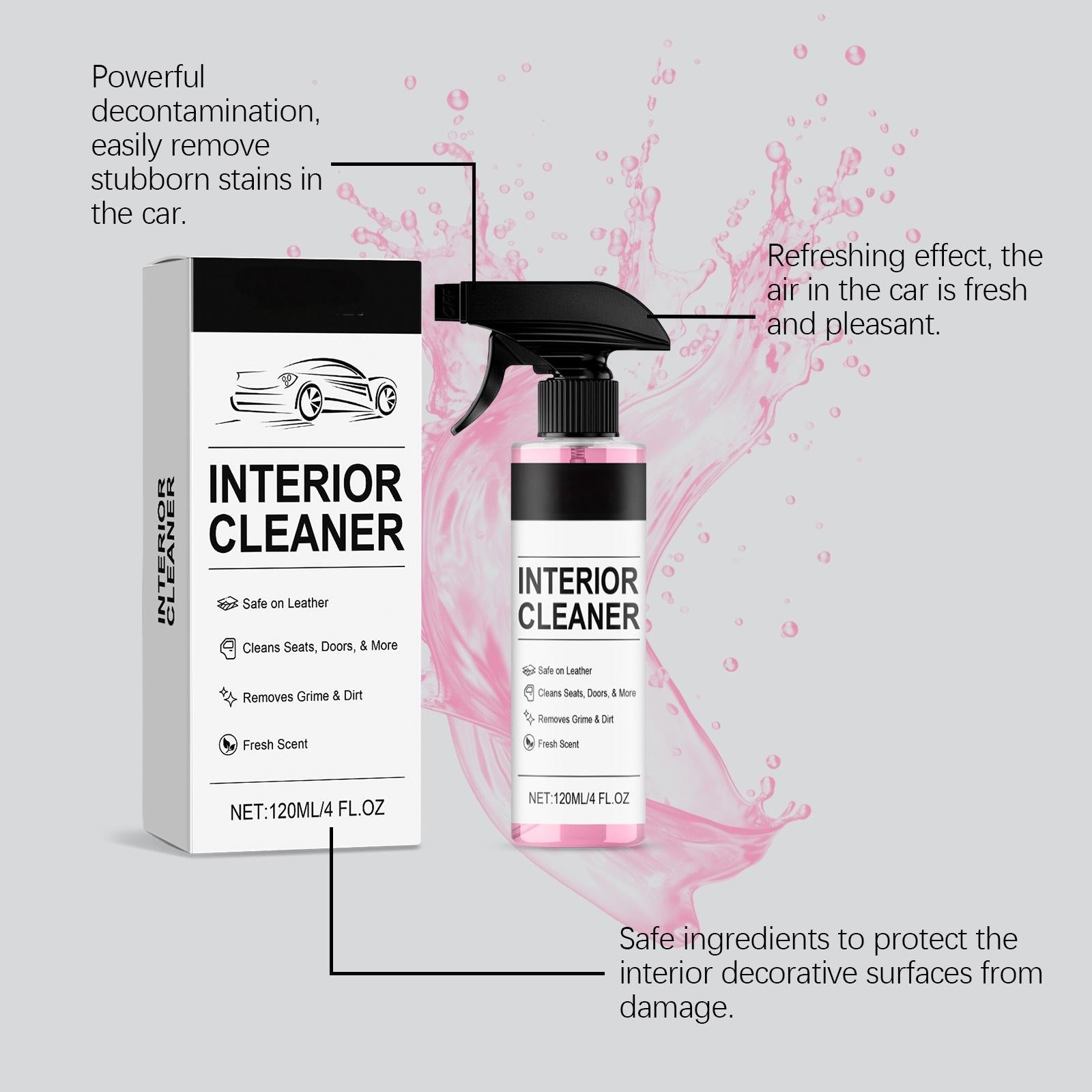 Tesla Interior Cleaner & Stain Remover for Vegan Leather | Safe on Model 3, Y, S, X Seats, Dash & Console - Tesery Official Store