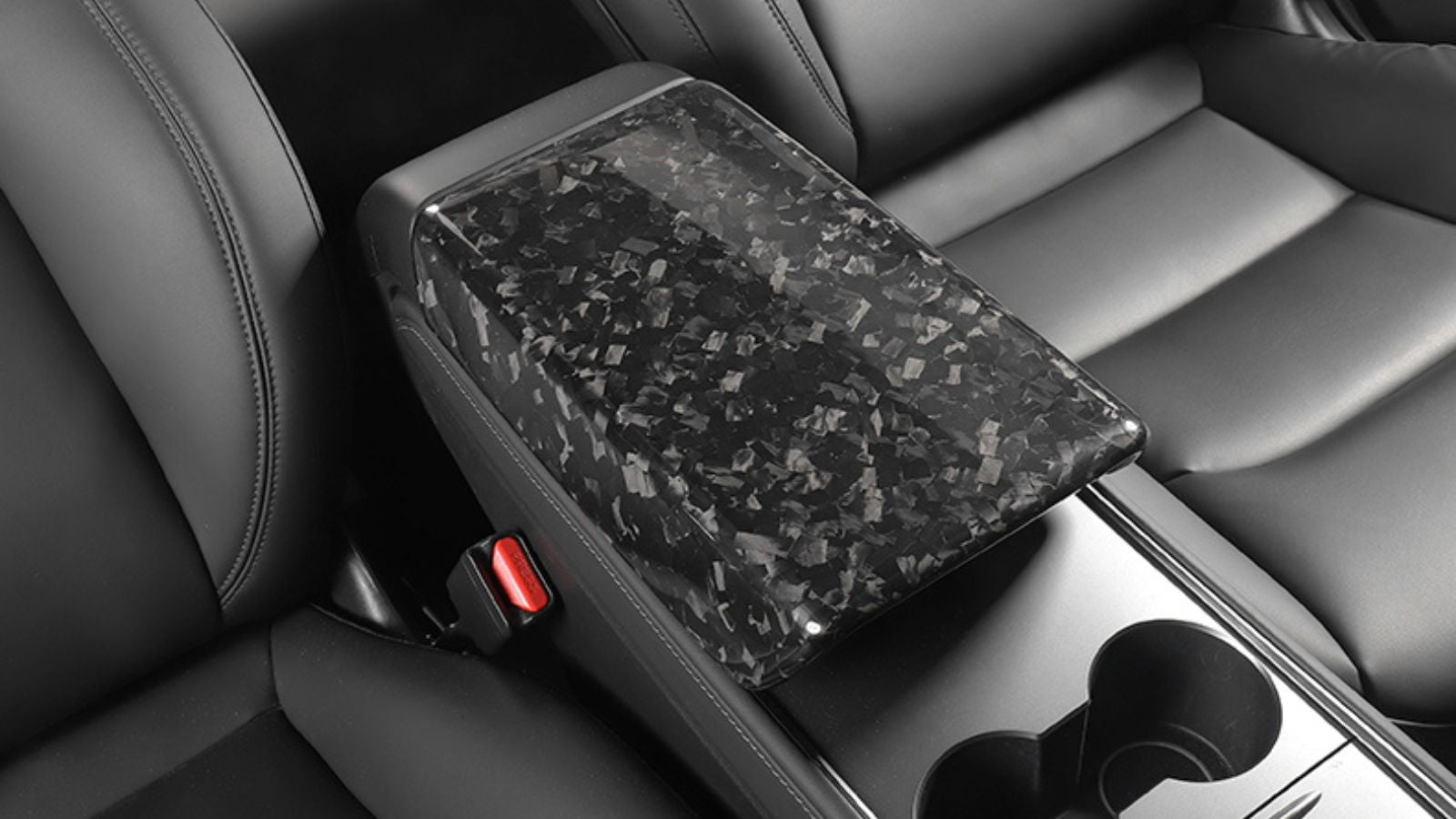 Tesla Model 3/Y Real Molded Carbon Fiber Armrest Cover - Tesery