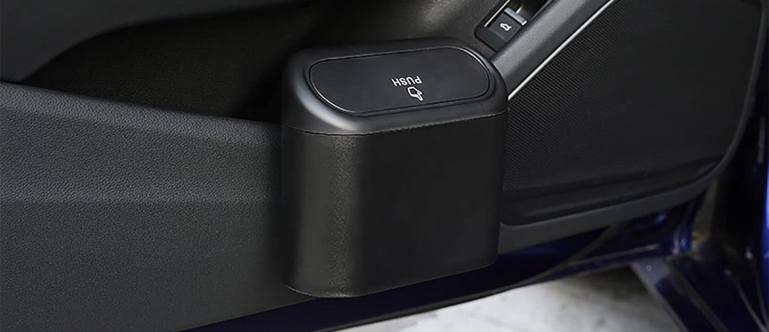 Tesery: Mini Tesla Interior Garbage Bin | Auto-Rebounding Lid & Easy Clean