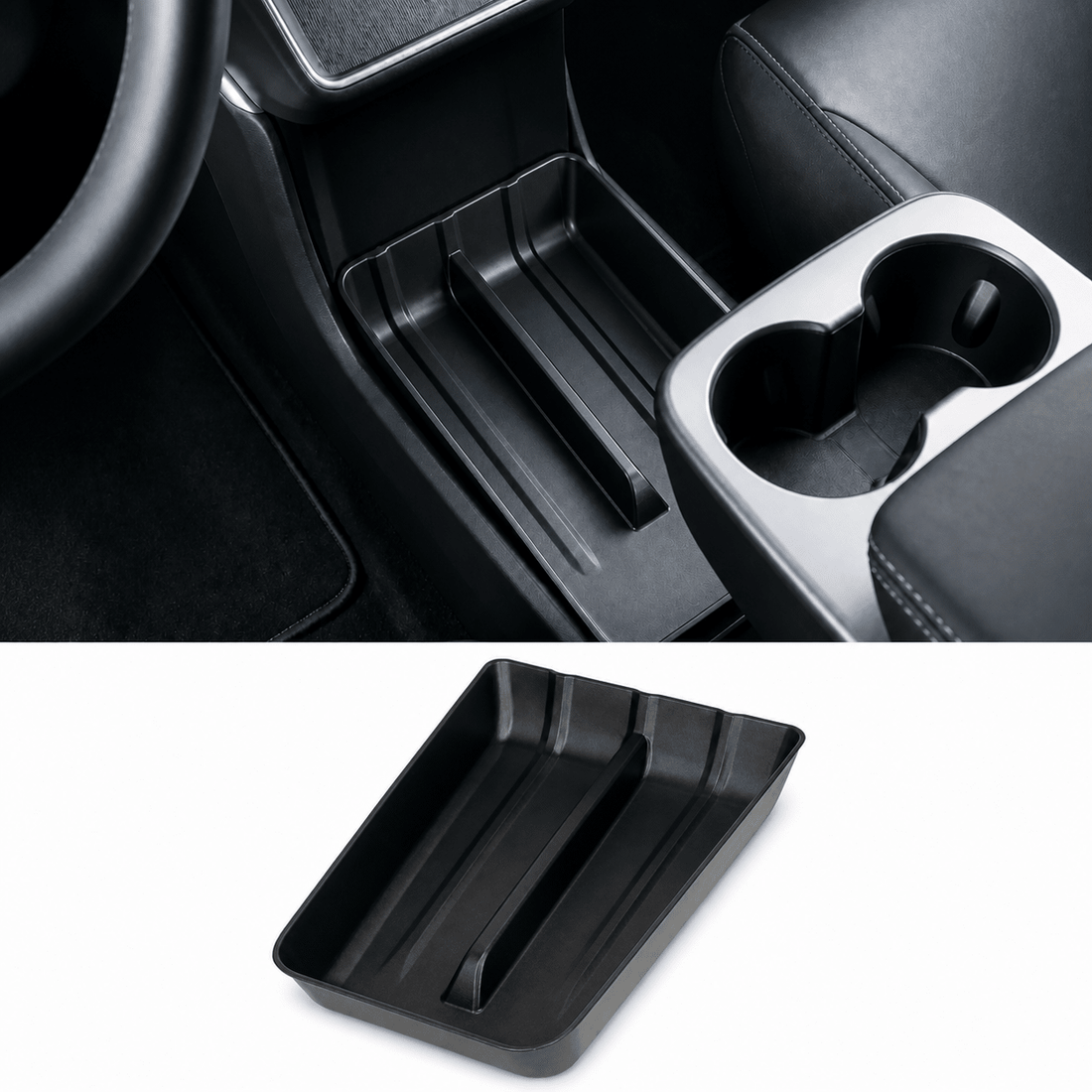 TPE Center Console Lower Storage Tray for Model Y Standard 2026+ - Tesery Official Store