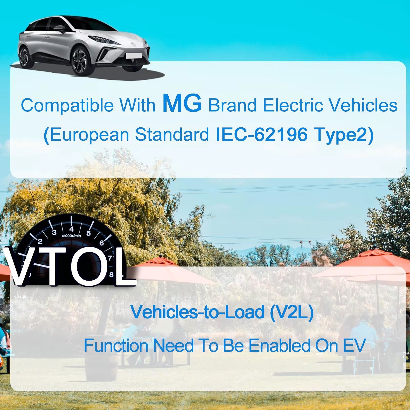 Type 2 V2L Discharger Adapter | Vehicle - To - Load - Tesery Official Store