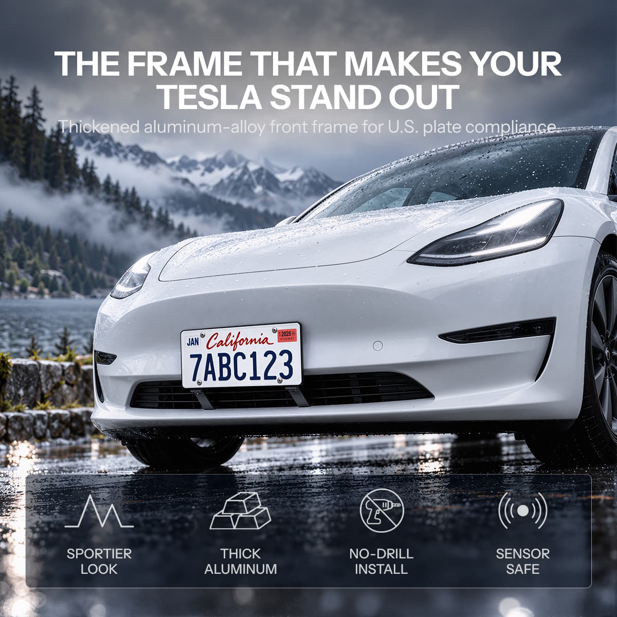 U.S. Standard Front License Plate Frame for Tesla Model 3/Y - Tesery Official Store