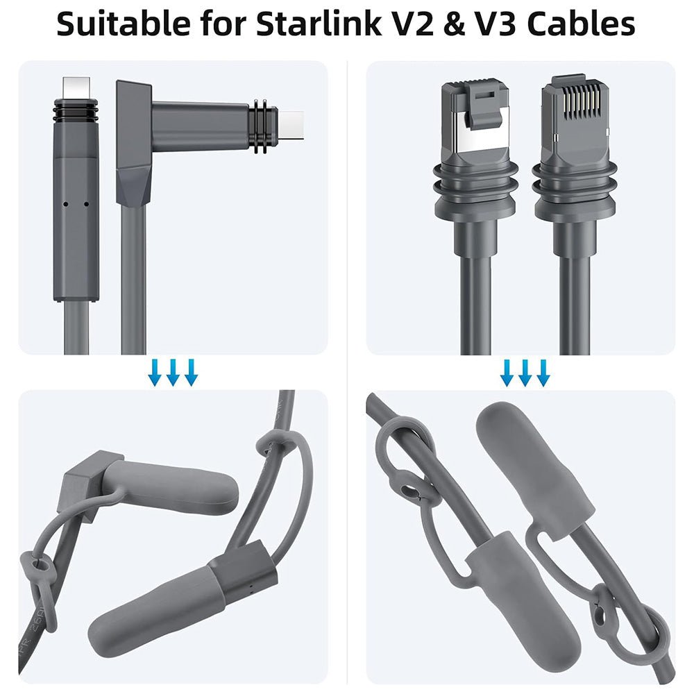Waterproof Silicone Cable End Caps for Starlink Gen 3/Gen 2 (2 Pcs) - Tesery Official Store