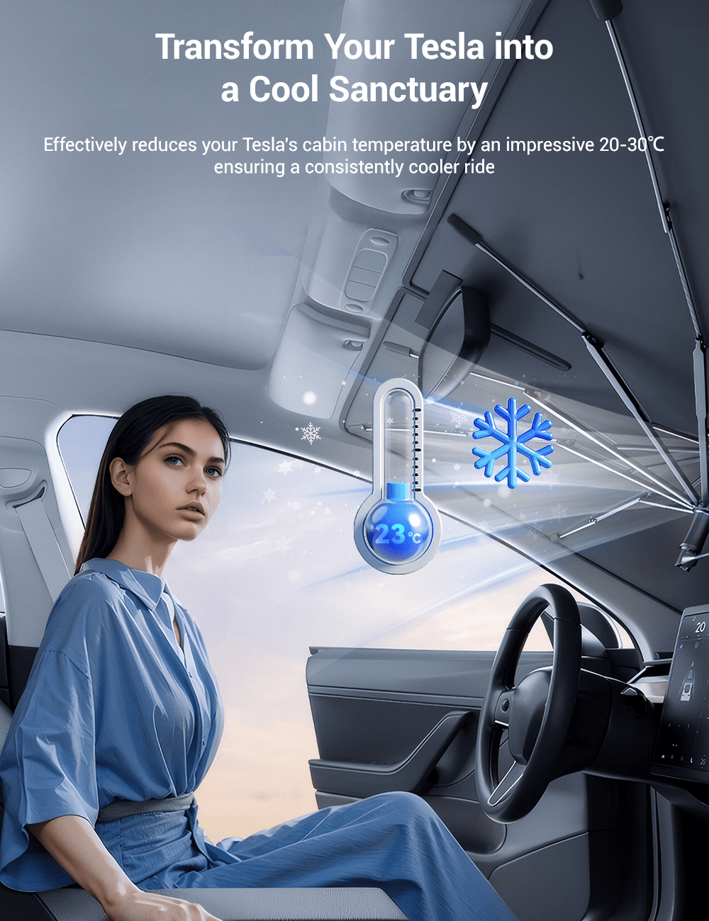 Windshield Sun Shade Umbrella for Tesla Model 3/Y/S/X - Tesery Official Store