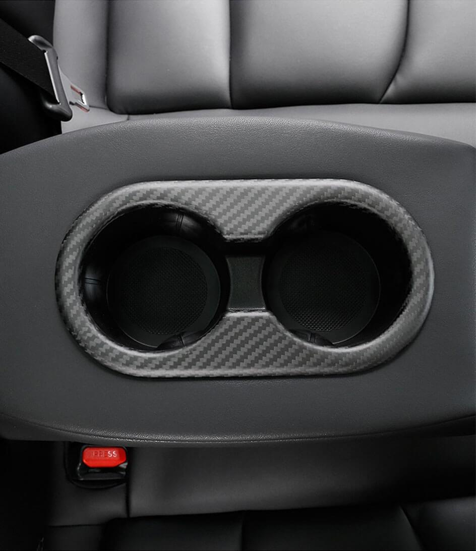 Backseat Cup Holder for Tesla Model 3 Model Y - Carbon Fiber Interior Mods - Tesery Official Store