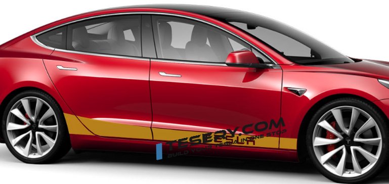 Car Door Side Skirt Stripes Sill Sticker Body Decal for Tesla Model S/3/X/Y (2pcs/set) - Tesery Official Store