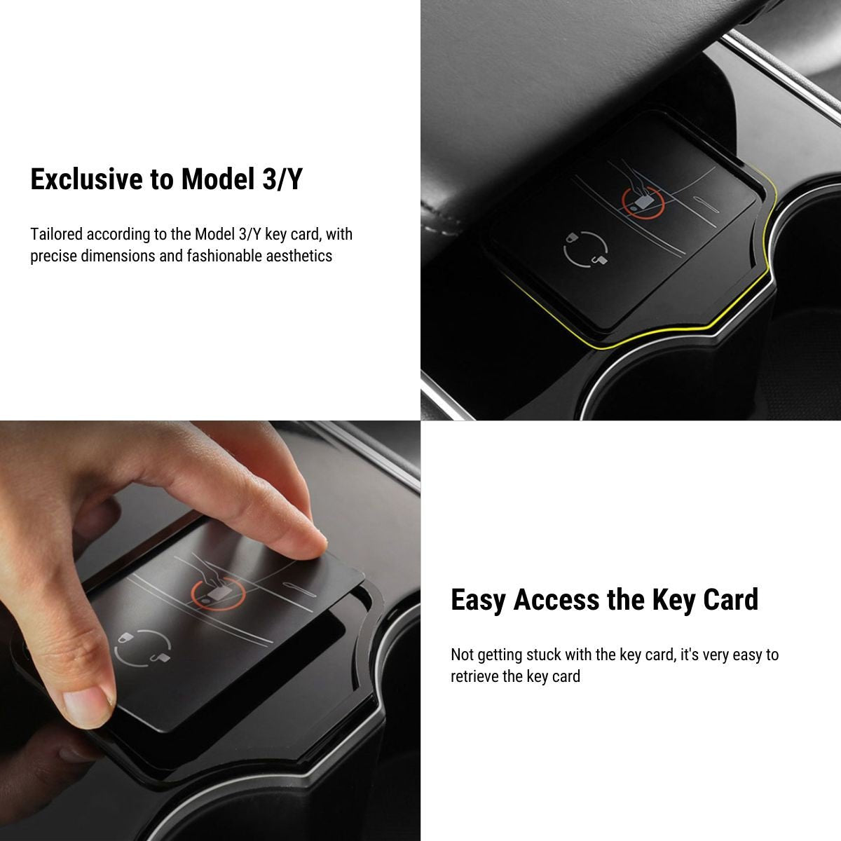 Center Console Card Key Holder for Tesla Model 3 2017-2023.10 & Model Y 2017-2024 - Tesery Official Store