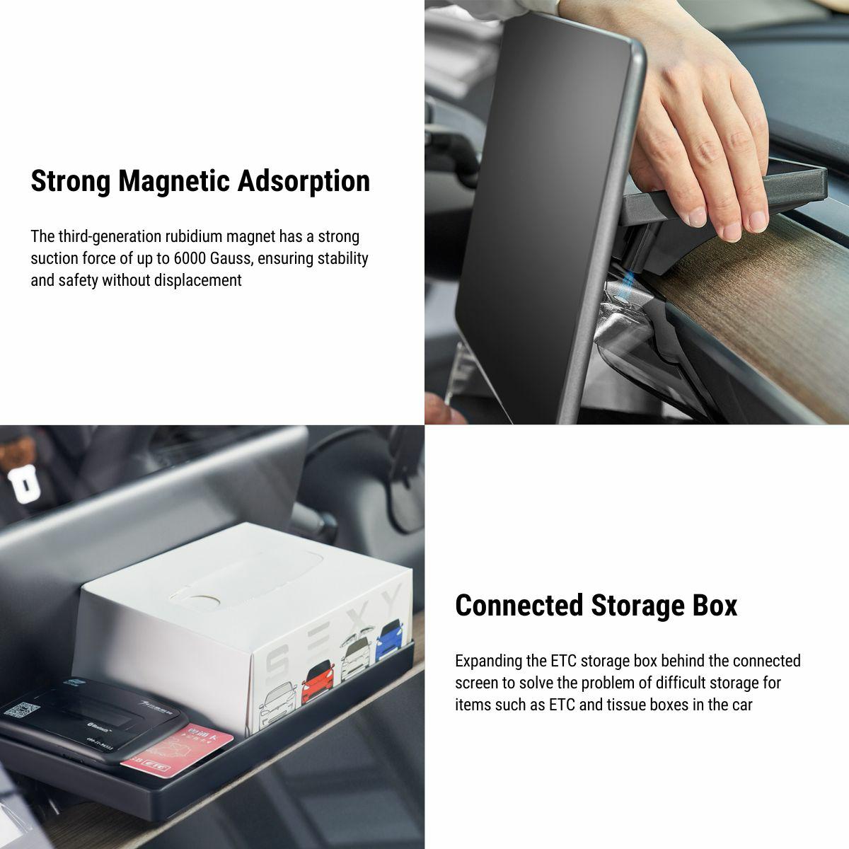Center Console Organizer Under Screen Storage for Tesla Model 3 & Model Y - Tesery Official Store