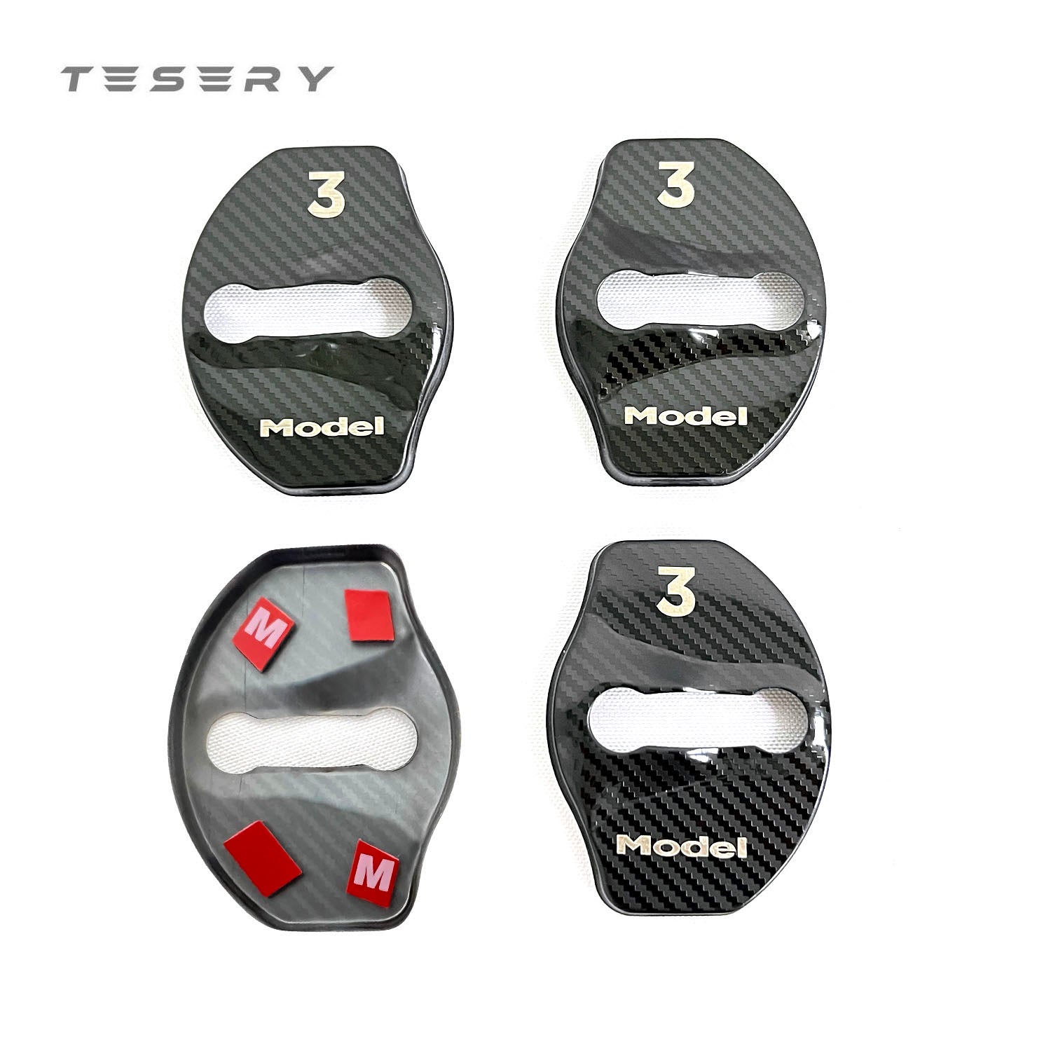 Door Lock Buckle Cover [4 pcs] for Tesla Model 3 2017-2023.10 - Tesery Official Store