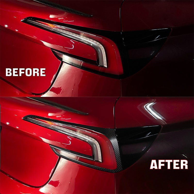 Dry Carbon Fiber Tail Light Cover for Tesla Model 3 Highland (2 pcs) - Tesery Official Store