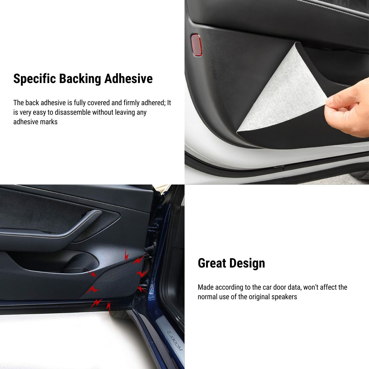Leather Door Protector Anti-Kick Mat for Tesla Model Y 2020-2023 - Tesery Official Store