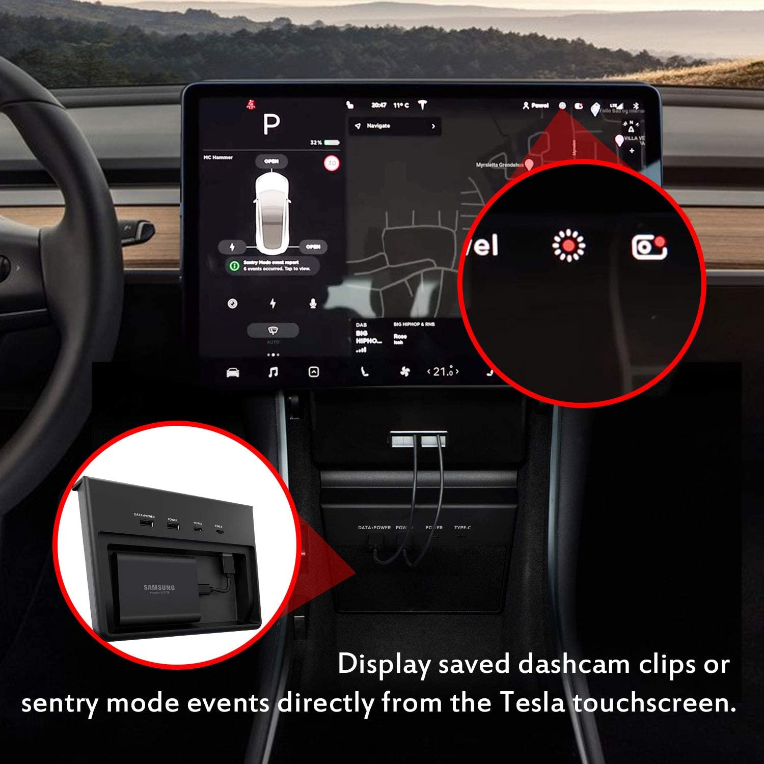 Old style hub USB hub for Tesla Model 3 (2017-2020) - Tesery Official Store