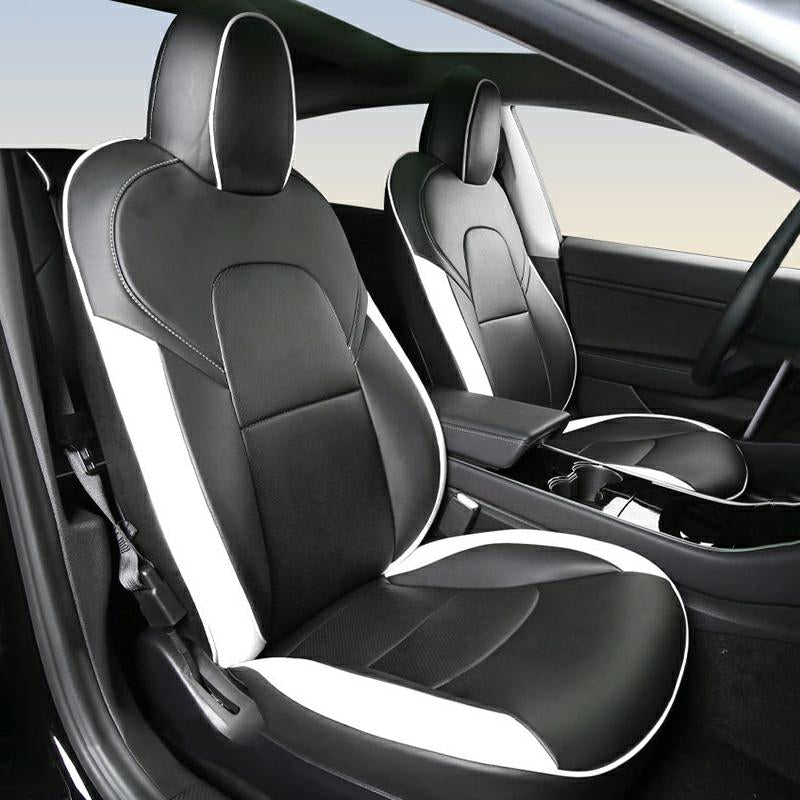 TESERY Seat Covers for Tesla Model 3 / Model Y - Black and white
